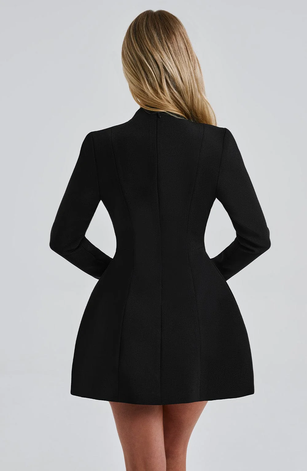 Maren Deep V-Neck Long Sleeve Blazer Dress - Image 5