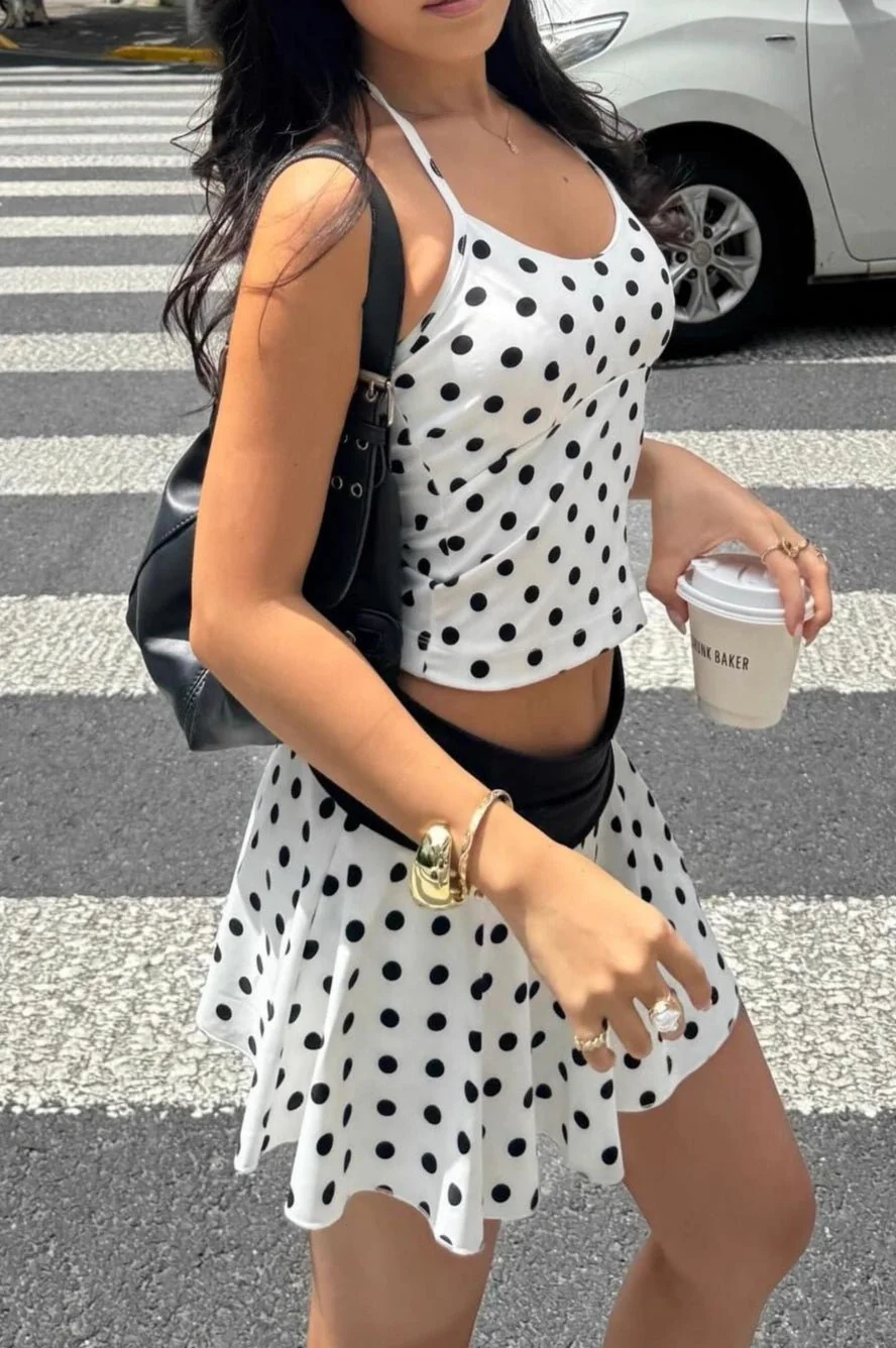 Verity Halter Polka Dot Crop Set - Image 2