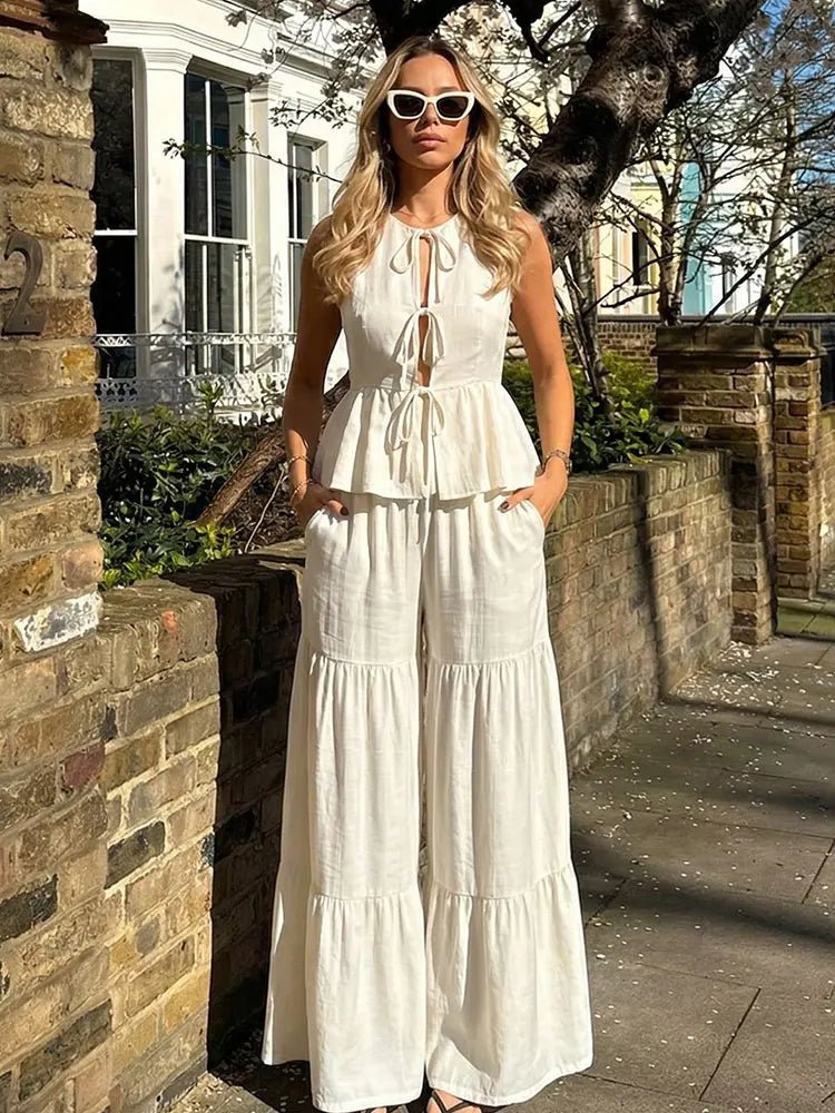 Vianne Tie Front Vest Trouser Set - Image 3