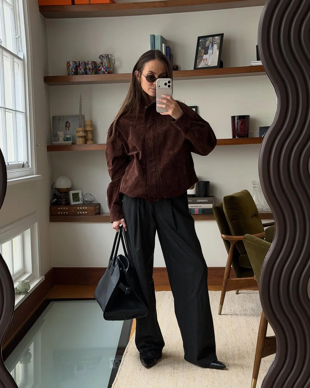 Viona Stand Collar Suede Jacket - Image 2