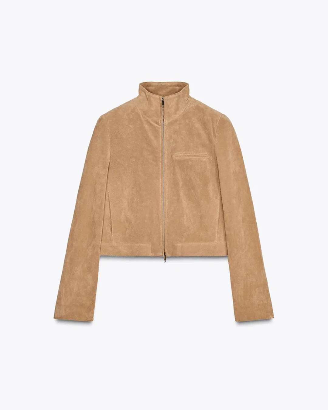Yza Suede Cropped Bomber Jacket - Image 6