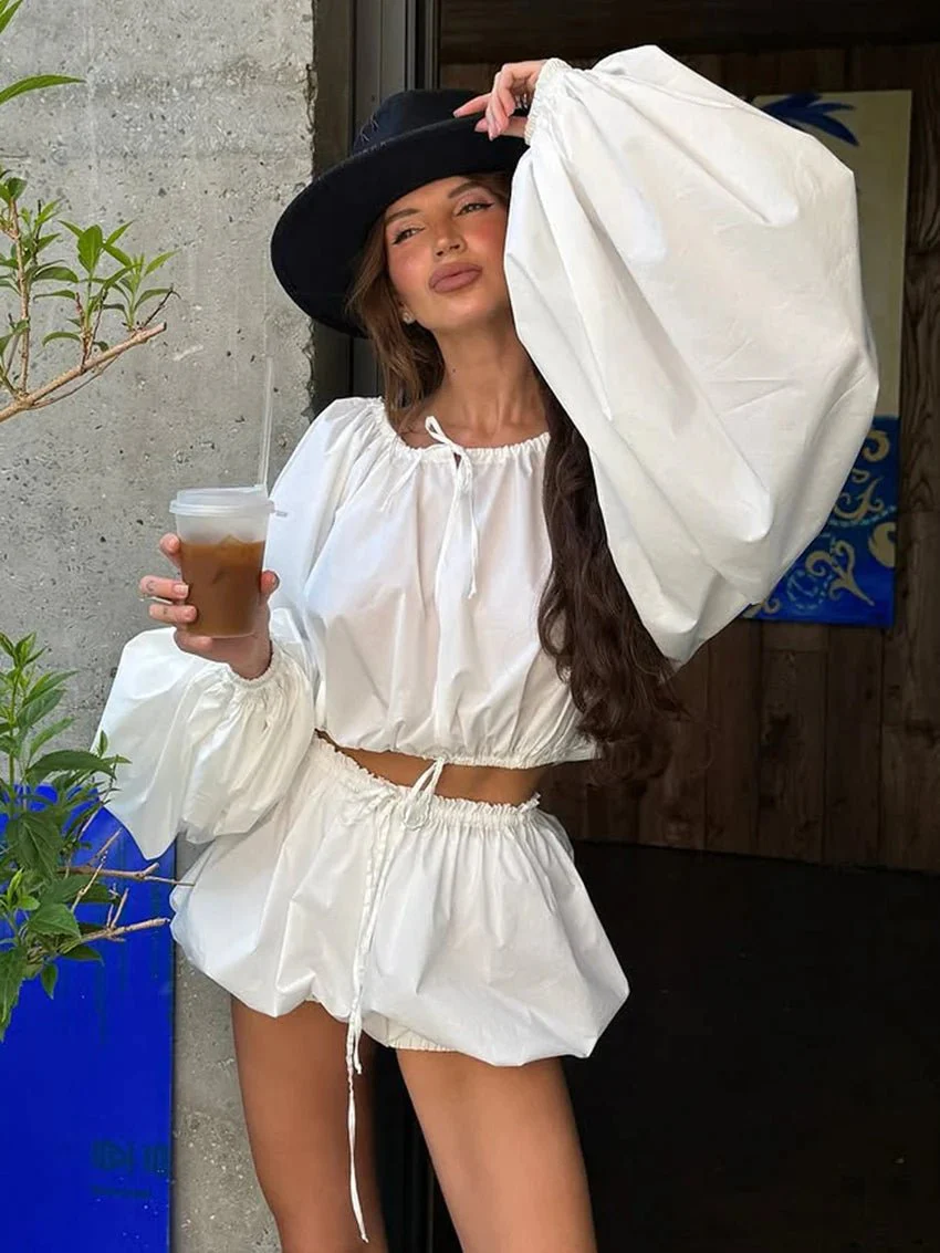 Zoe Off-the-shoulder & Shorts Set
