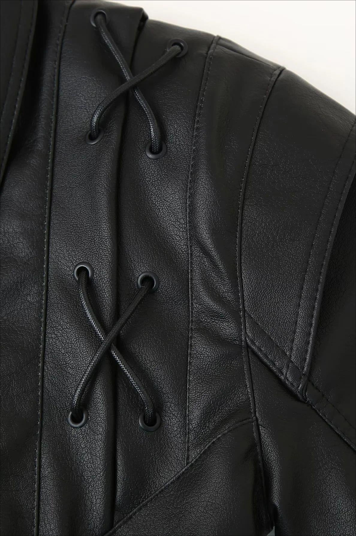 Zyra Biker Leather Jacket - Image 11
